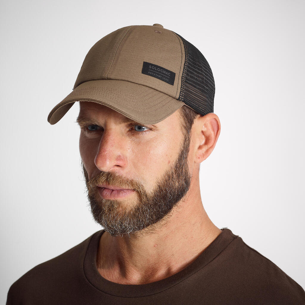 CAP TRUCKER BEIGE PATCH SOLOGNAC RESISTANT GEAR